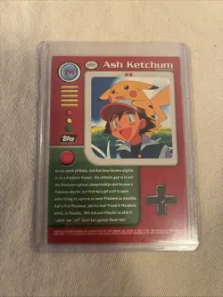 Pokemon 1999 Topps TV Animation Edition - TV1 Ash Ketchum TCG - Image 4
