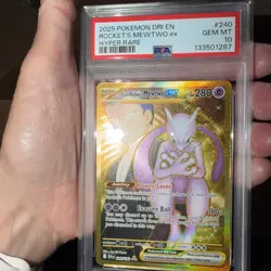 🚀 Pokemon DRI-EN Team Rocket's Mewtwo #240 Hyper Rare🔥 PSA Gem MT 10 - Image 1