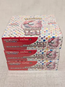 Pokemon 151 sv2a Japanese Booster Box Factory Sealed W/Shrink - Lot (3X) - Image 1