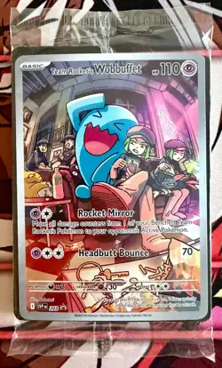 Team Rocket's Wobbuffet 203 Pokemon Sealed Scarlet & Violet Promo Holo Promo - Image 1