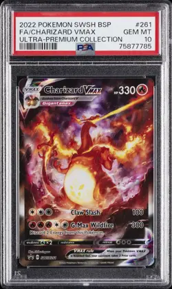 2022 POKEMON SWSH BLACK STAR PROMO #261 FULL ART/CHARIZARD VMAX PSA 10 - Image 1
