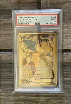 Pokemon XY Evolutions 2016 Dragonite EX PSA 9 Full Art FA Gem Mint #106/108 - Image 1