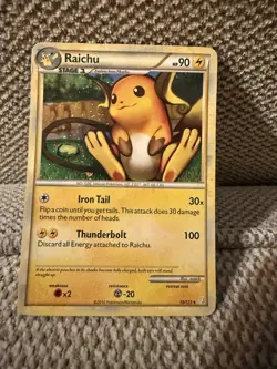 Raichu 10/123 Heartgold & Soulsilver Holo Rare HP 90 Pokemon TCG - Image 1