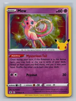 Mew 011/025 Holo Rare Celebrations Pokemon NM - Image 1