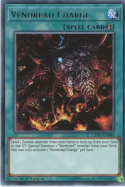 Yugioh Vendread Charge EXFO-EN084 Rare NM x3 Play Set - Image 1