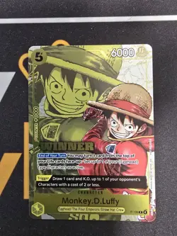 Monkey.D.Luffy P-106 Winner Card, One Piece TCG, English - Image 1