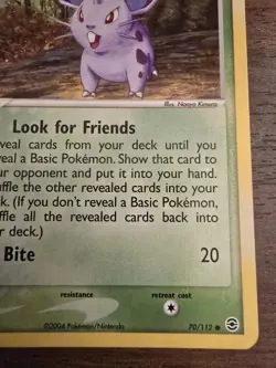 Pokemon Nidoran 70/112 Reverse Holo Card Fire Red & Leaf Green Near Mint - Image 5