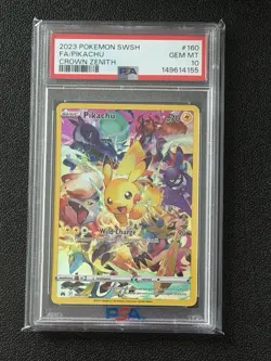 2023 Pokemon SWSH Crown Zenith #160 FA/Pikachu PSA 10 GEM MINT - Image 1