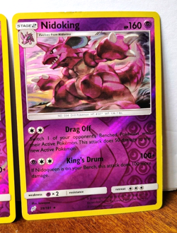 POKEMON NIDOQUEEN 56/181 & NIDOKING 59/181 REVERSE HOLO RARES SUN & MOON TEAM UP - Image 3