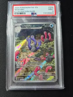 2024 POKEMON PAF EN-PALDEAN FATES ILLUSTRATION RARE #224 WUGTRIO PSA 9 - Image 1