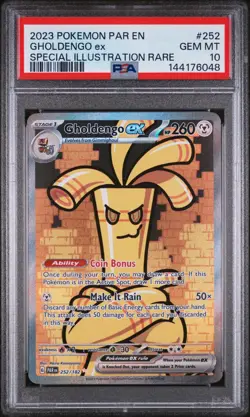 2023 POKEMON EN-PARADOX RIFT #252 GHOLDENGO ex SPECIAL ILLUSTRATION RARE PSA 10 - Image 1
