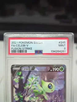 2021 POKEMON SWSH #245 FA/CELEBI V FUSION STRIKE MINT 9 - Image 2