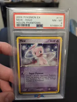 🌀 Swirl 2006 POKEMON EX HOLON PHANTOMS #111 MEW-HOLO PSA 8 - Image 1