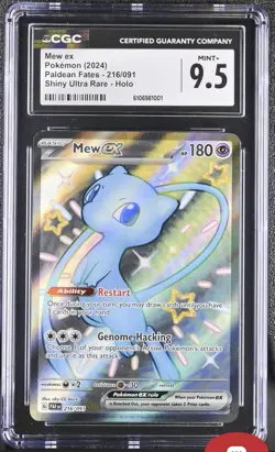 Mew EX Paldean Fates Holo Shiny Ultra Rare 216/091 Pokemon CGC 9.5 - Image 1