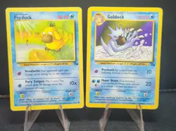 Golduck 35/62 & Psyduck 53/62 Fossil Played Pokemon Cards - Image 1
