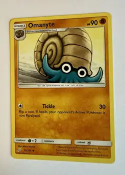 Omanyte 75/181 Uncommon SM Team Up LP Pokemon Card - Image 1