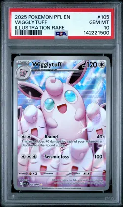 2025 POKEMON PFL EN-PHANTASMAL FLAMES ILLUSTRATION RARE #105 WIGGLYTUFF PSA 10 - Image 1