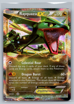 Pokemon Rayquaza EX 85/124 Ultra Rare BW Dragons Exalted NM 002 - Image 1