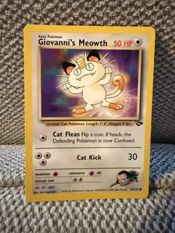 Pokemon TCG Giovanni's Meowth Card 74/132 Gym Challenge - Image 1