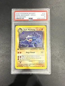 Pokemon TCG Dark Machamp 10/82 Team Rocket Holo 1st Edition PSA 9 - Image 1