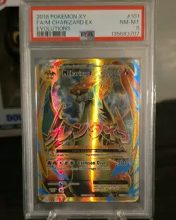 Pokemon M Charizard EX Full Art Holo Ultra Rare Evolutions 101/108 PSA 8 2016 - Image 1