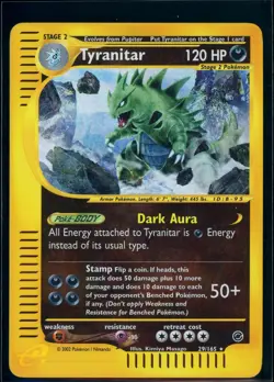 Pokemon EXPEDITION - #29/165 Tyranitar - Reverse Holo - ENG - Near Mint- - Image 1