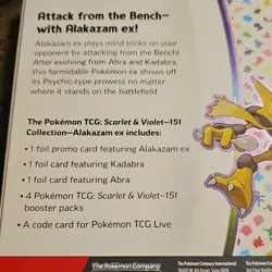 Pokemon Scarlet & Violet 151 Alakazam Kadabra Abra Collection Box Promo Booster - Image 5