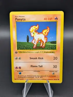 Ponyta 60/102 1st Edition Common Base Set Shadowless Pokemon English - Image 1