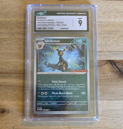 Pokemon Umbreon CGC 9 Obsidian Flames 130/197 Gamestop Promo Reverse Holo - Image 1