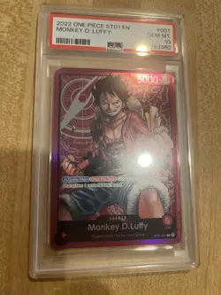One Piece Monkey D Luffy PSA 10 Foil Pre-Errata ST01-001 English Starter - Image 2