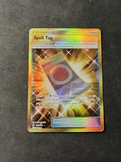 Pokemon Card Spell Tag 235/214 Gold Secret Rare S&M Lost Thunder Series - Image 1