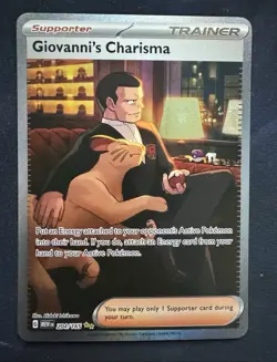 Pokemon TCG 151 Full Art Trainer Giovanni's Charisma 204/165 - Image 1