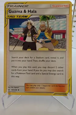 Guzma & Hala Tag Team 193/236 - Pokemon Cosmic Eclipse - LP - Image 1