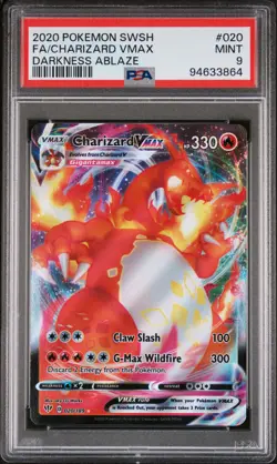 2020 Pokemon Sword & Shield Darkness Ablaze Charizard Vmax #020 PSA 9 - Image 1