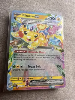 Pikachu ex Surging Sparks Ultra Rare Pokemon TCG 057/191 Scarlet & Violet SV08 - Image 3