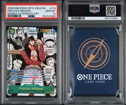 2026 One Piece Azure Sea's Seven Dracule Mihawk Manga Alt Art #OP14-119 PSA 10 - Image 3