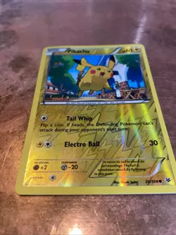 Pikachu Basic Reverse Hologram Pokemon Card 20/108 - Image 2