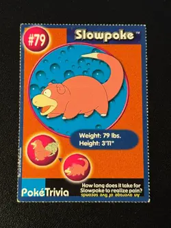 Slowpoke 79 Pokemon PokeTrivia Burger King - Image 1
