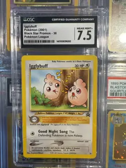 Pokemon TCG Igglybuff #36 Black Star Promo Card 2001 CGC 7.5 Near Mint - Image 1