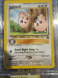 Pokemon TCG Igglybuff #36 Black Star Promo Card 2001 CGC 7.5 Near Mint - Image 4