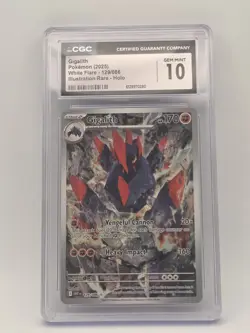 CGC 10 Gigalith 2025 White Flare 129/086 Illustration Rare English Pokemon - Image 1