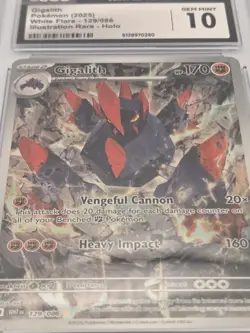 CGC 10 Gigalith 2025 White Flare 129/086 Illustration Rare English Pokemon - Image 2