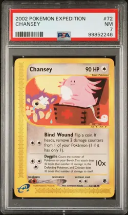 2002 Pokemon Expedition 72 Chansey PSA 7 NM - Image 1