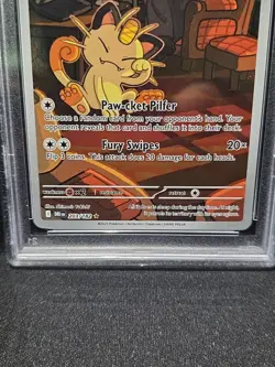 Pokemon Team Rocket's Meowth Illustration RARE! 2025 Destined Rivals #203 PSA-10 - Image 3