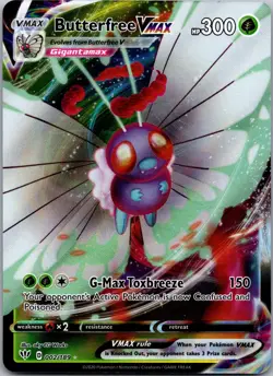 Butterfree VMAX 002/189 Holo VMAX Rare Darkness Ablaze Pokemon Near Mint - Image 1