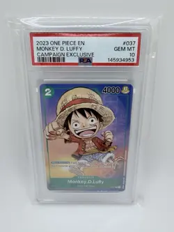 Bandai Monkey D. Luffy Anime Expo 2023 P-037 Campaign Promo PSA 10 One Piece - Image 1