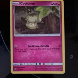 Pokemon Card Pink Fairy Type Cottonee Rare And Discontinued - Image 1