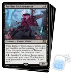 RUTHLESS TECHNOMANCER X4 Foundations Jumpstart Magic MTG MINT CARD - Image 1