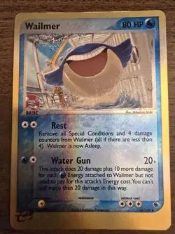 Pokemon TCG Wailmer EX Ruby and Sapphire Card 48/109 Reverse Holo Lightly Played - Image 1