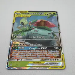 Pokemon 2019 Celebi & Venusaur GX 1/181 SM-Team Up Ultra Rare TAG TEAM Holo Card - Image 3